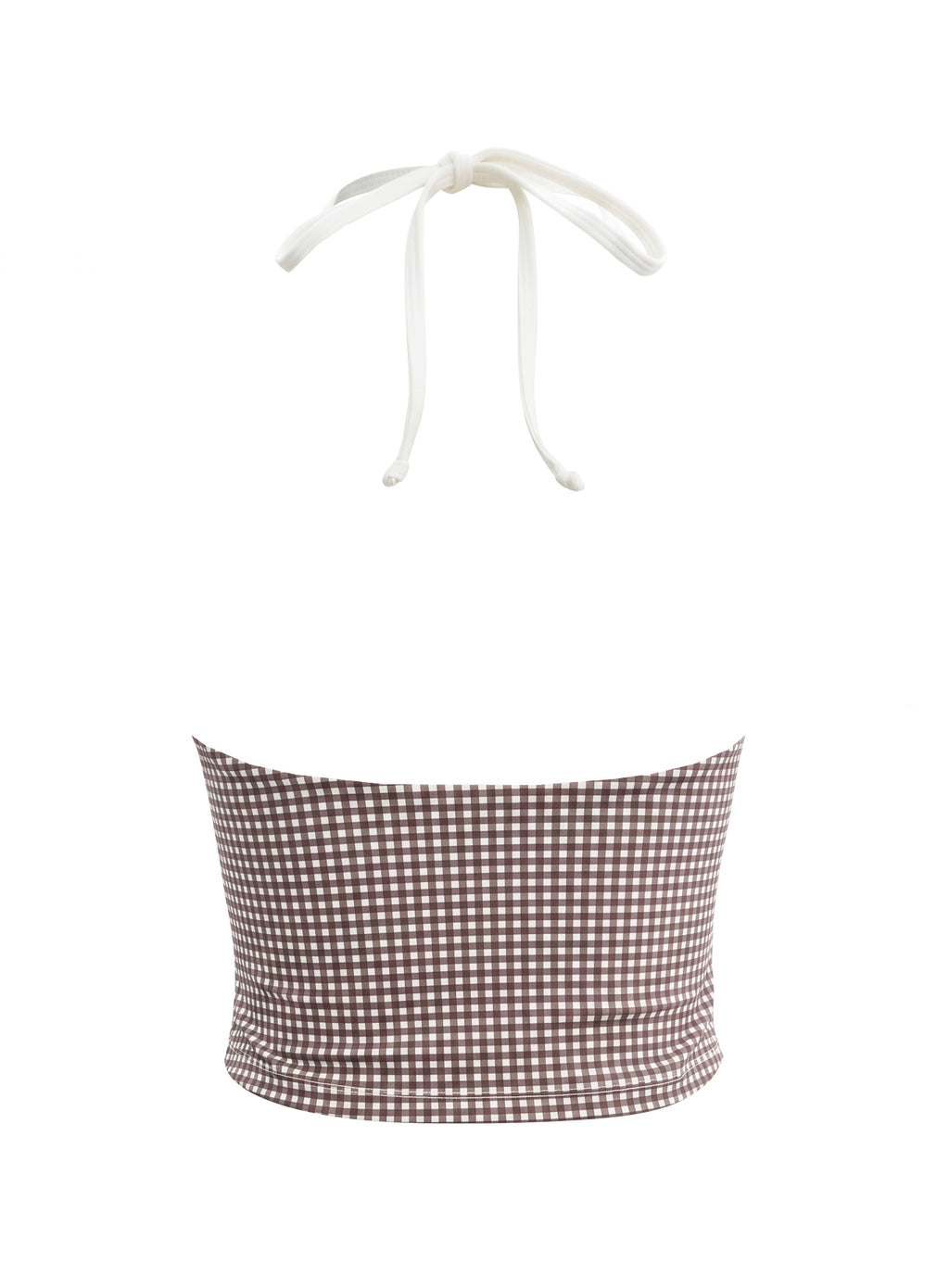Lapaz Tankini Top - Brown Gingham