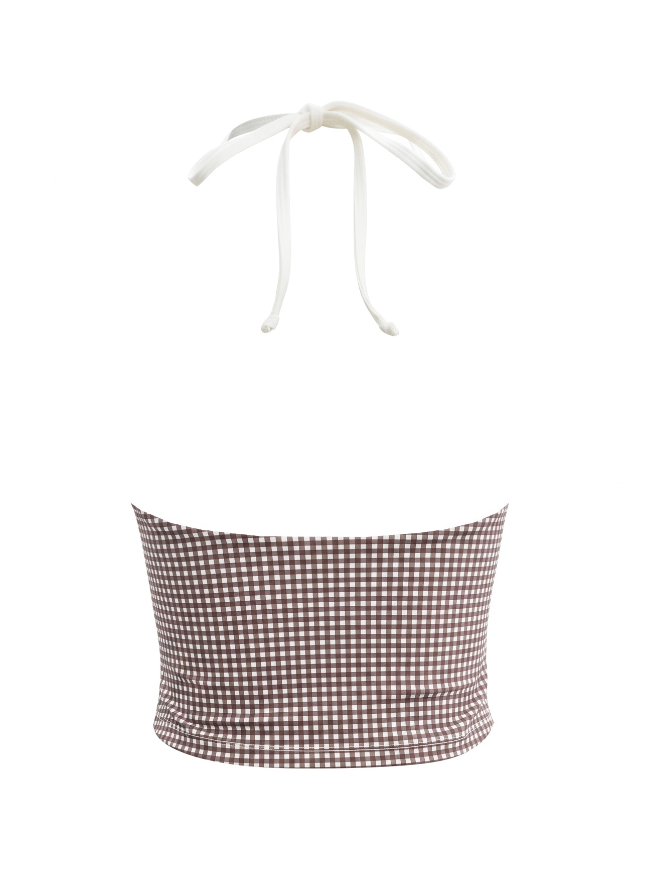 Lapaz Tankini Top - Brown Gingham