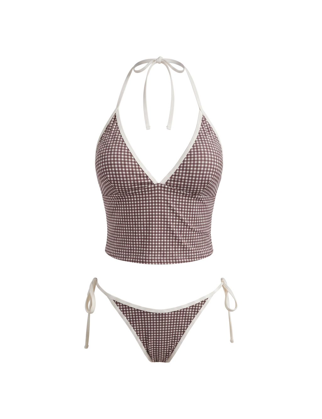 Lapaz Swim Bottom - Brown Gingham
