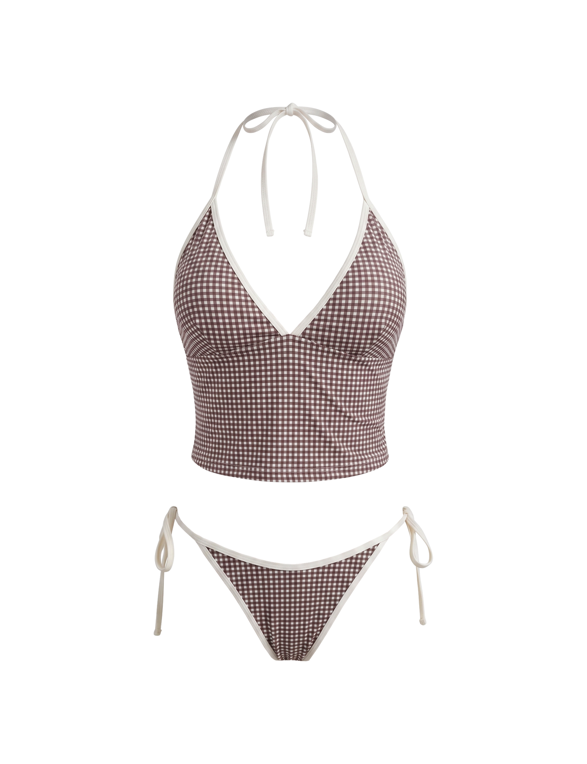 Lapaz Swim Bottom - Brown Gingham