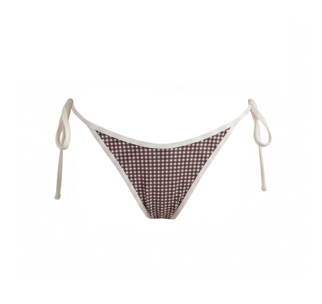 Lapaz Swim Bottom - Brown Gingham